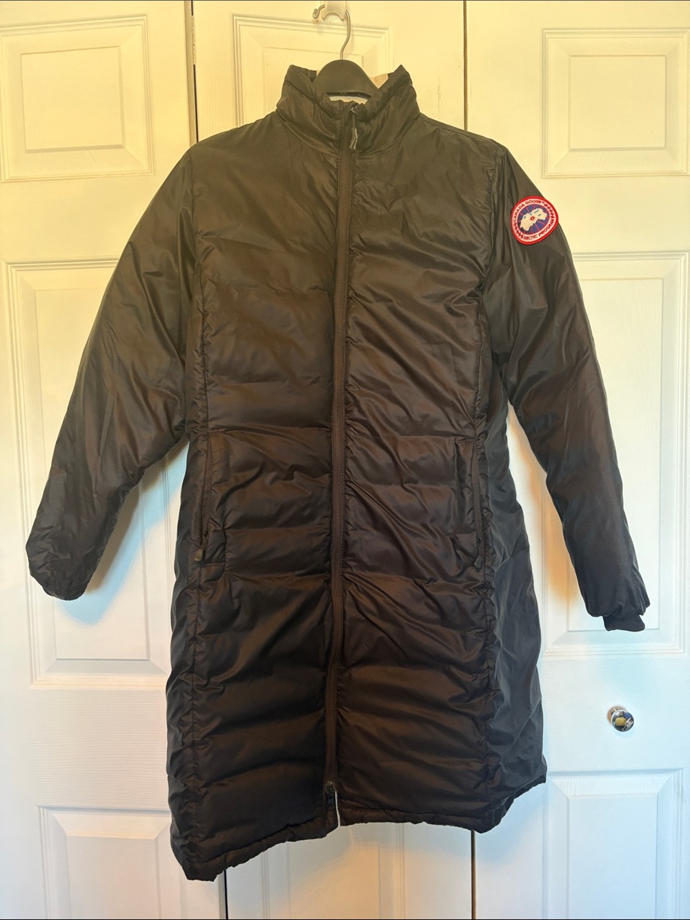 Authentic Black Canada Goose Down Long Camp Slim Fit (L)